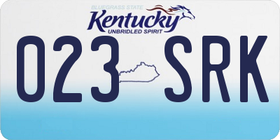 KY license plate 023SRK