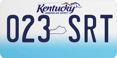 KY license plate 023SRT