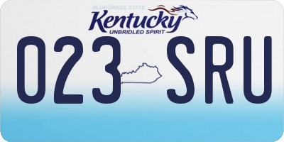 KY license plate 023SRU
