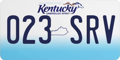 KY license plate 023SRV
