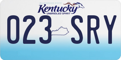 KY license plate 023SRY