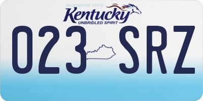 KY license plate 023SRZ