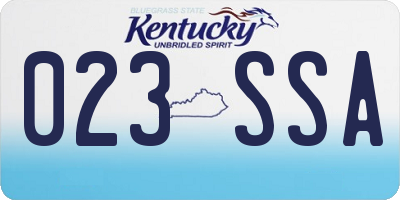 KY license plate 023SSA