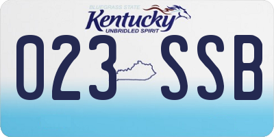KY license plate 023SSB