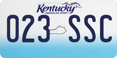 KY license plate 023SSC