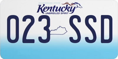 KY license plate 023SSD