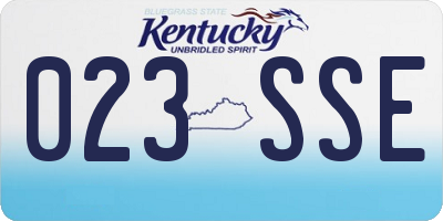 KY license plate 023SSE