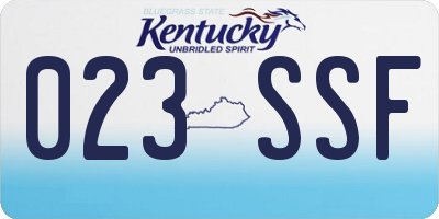 KY license plate 023SSF
