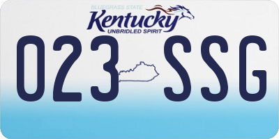 KY license plate 023SSG