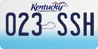 KY license plate 023SSH