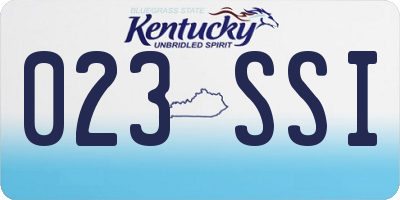 KY license plate 023SSI
