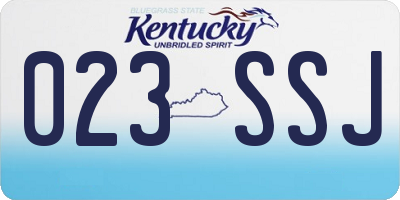 KY license plate 023SSJ