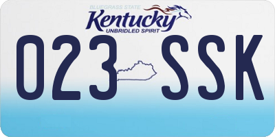 KY license plate 023SSK