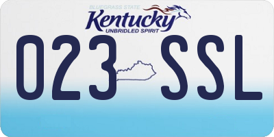 KY license plate 023SSL