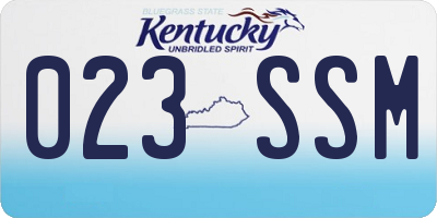 KY license plate 023SSM