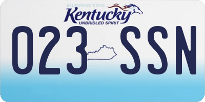KY license plate 023SSN