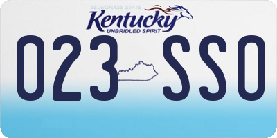 KY license plate 023SSO