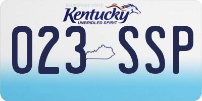 KY license plate 023SSP