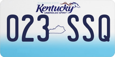 KY license plate 023SSQ