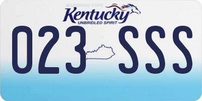 KY license plate 023SSS