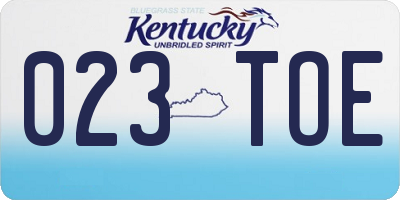 KY license plate 023TOE