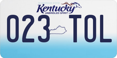 KY license plate 023TOL