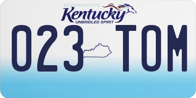 KY license plate 023TOM