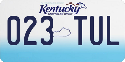 KY license plate 023TUL