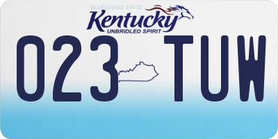 KY license plate 023TUW