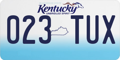KY license plate 023TUX