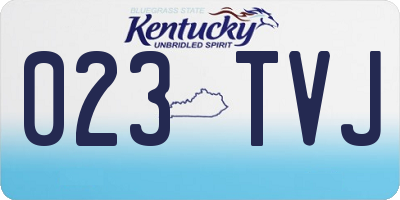 KY license plate 023TVJ