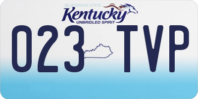 KY license plate 023TVP