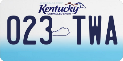 KY license plate 023TWA