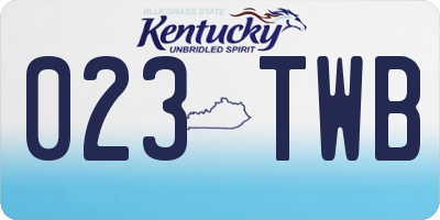 KY license plate 023TWB