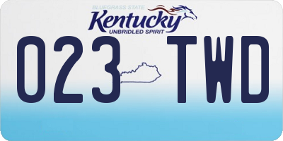 KY license plate 023TWD