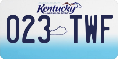KY license plate 023TWF