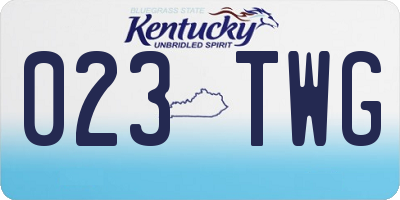 KY license plate 023TWG