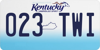 KY license plate 023TWI