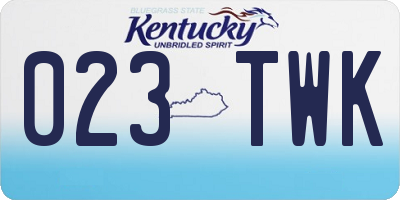 KY license plate 023TWK