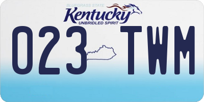 KY license plate 023TWM