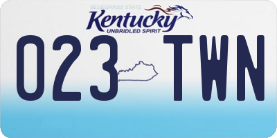 KY license plate 023TWN