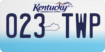 KY license plate 023TWP