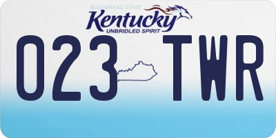 KY license plate 023TWR