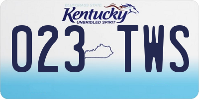 KY license plate 023TWS
