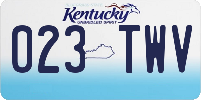 KY license plate 023TWV