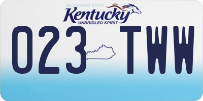 KY license plate 023TWW