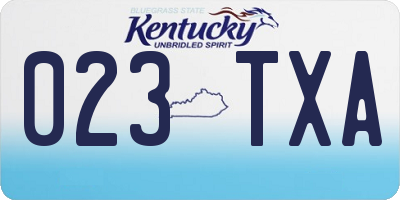 KY license plate 023TXA