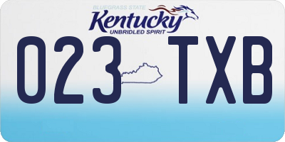 KY license plate 023TXB
