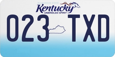 KY license plate 023TXD