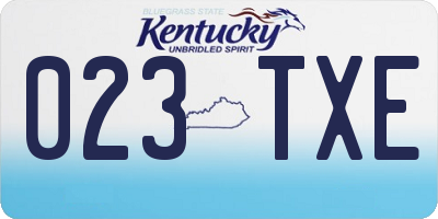 KY license plate 023TXE